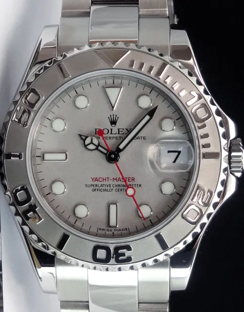 ROLEX Rehaut Midsize Platinum & Stainless Yachmaster Model 168622