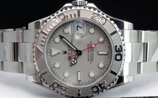 ROLEX Rehaut Midsize Platinum & Stainless Yachmaster Model 168622