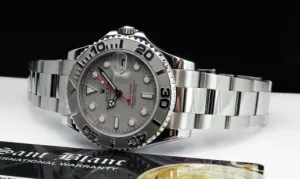 ROLEX Rehaut Midsize Platinum & Stainless Yachmaster Model 168622