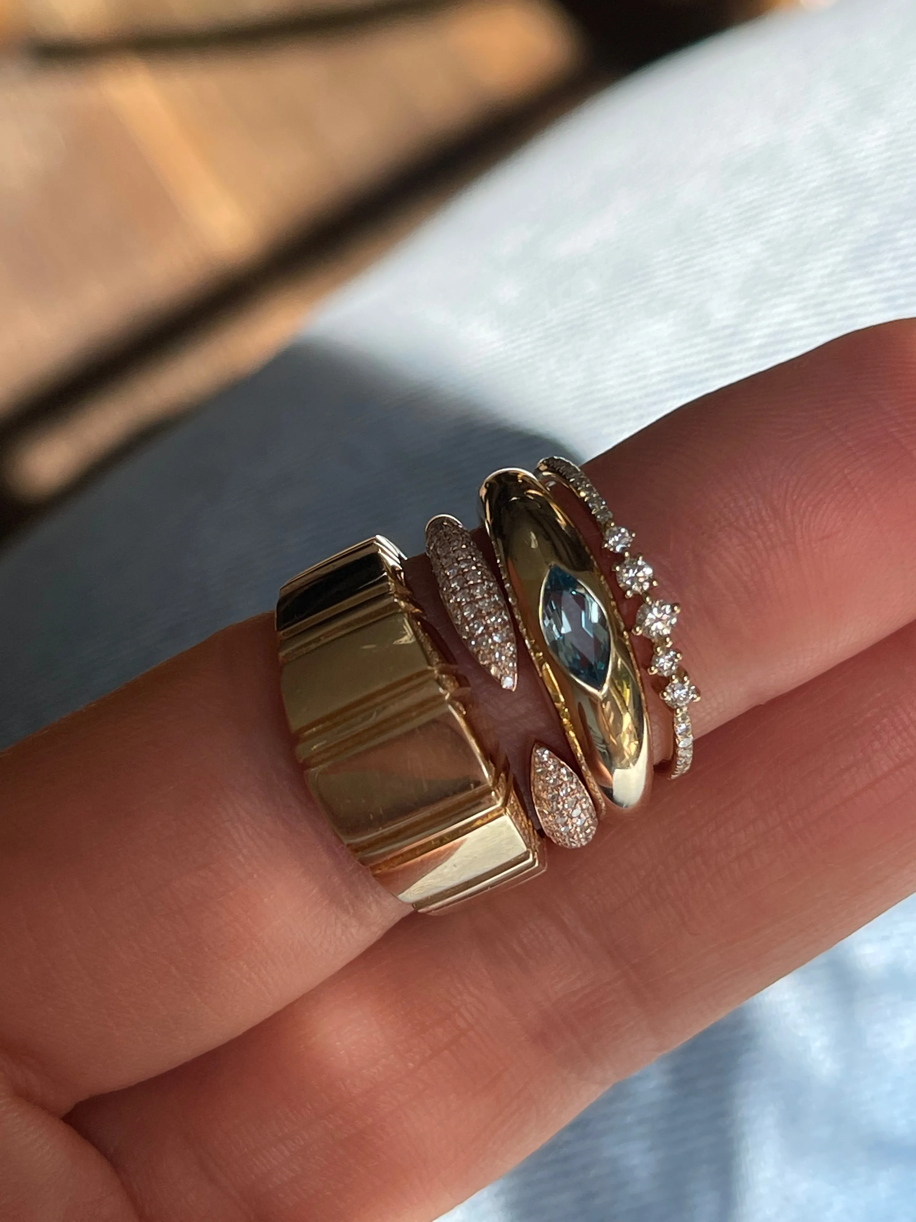 ROME STACKING RING -RUBY