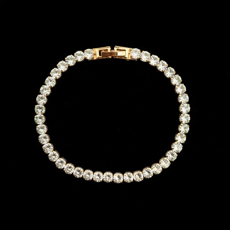 Rosegold Round-cut 4mm Tennis Bracelet 7”