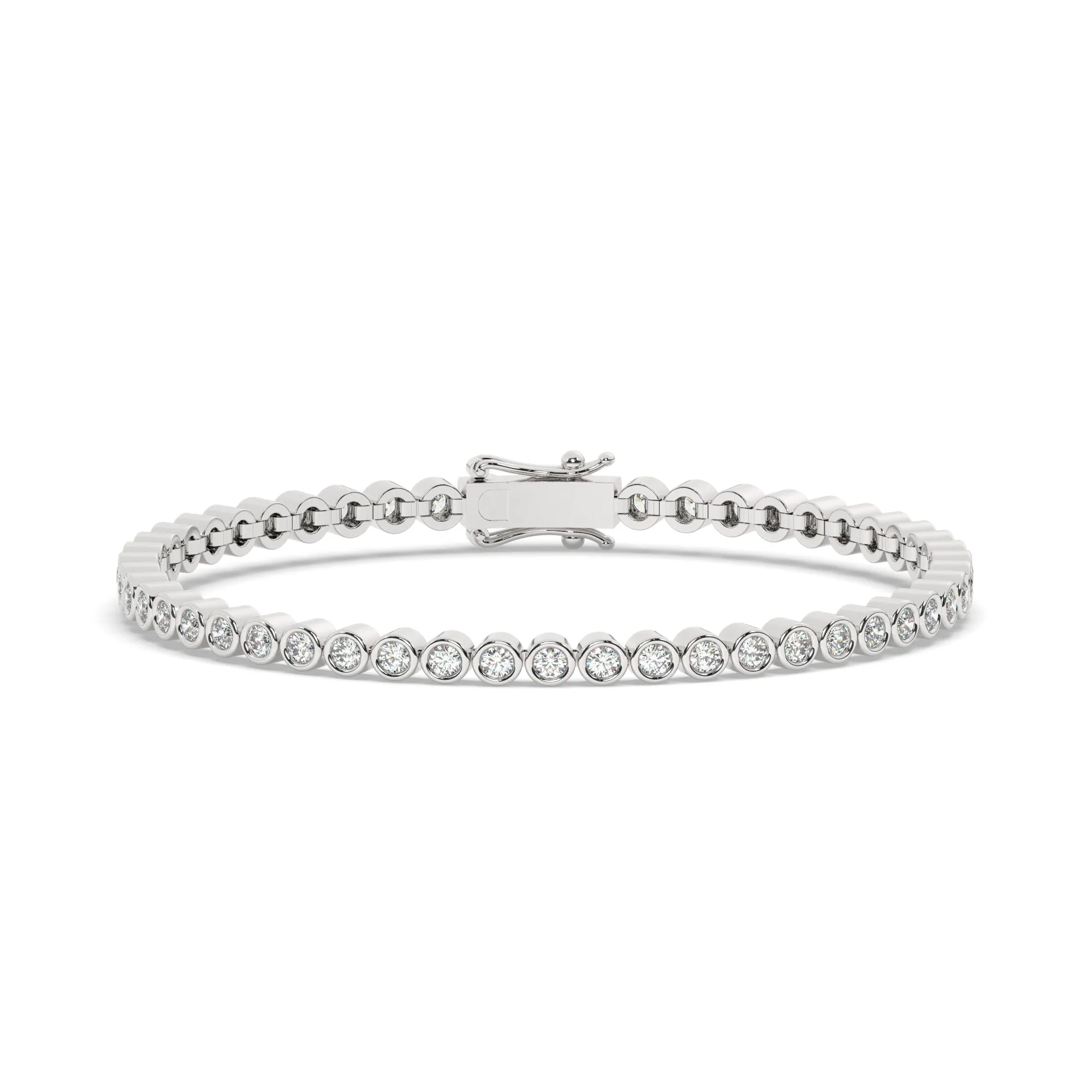 Round Bezel Diamond Tennis Bracelet