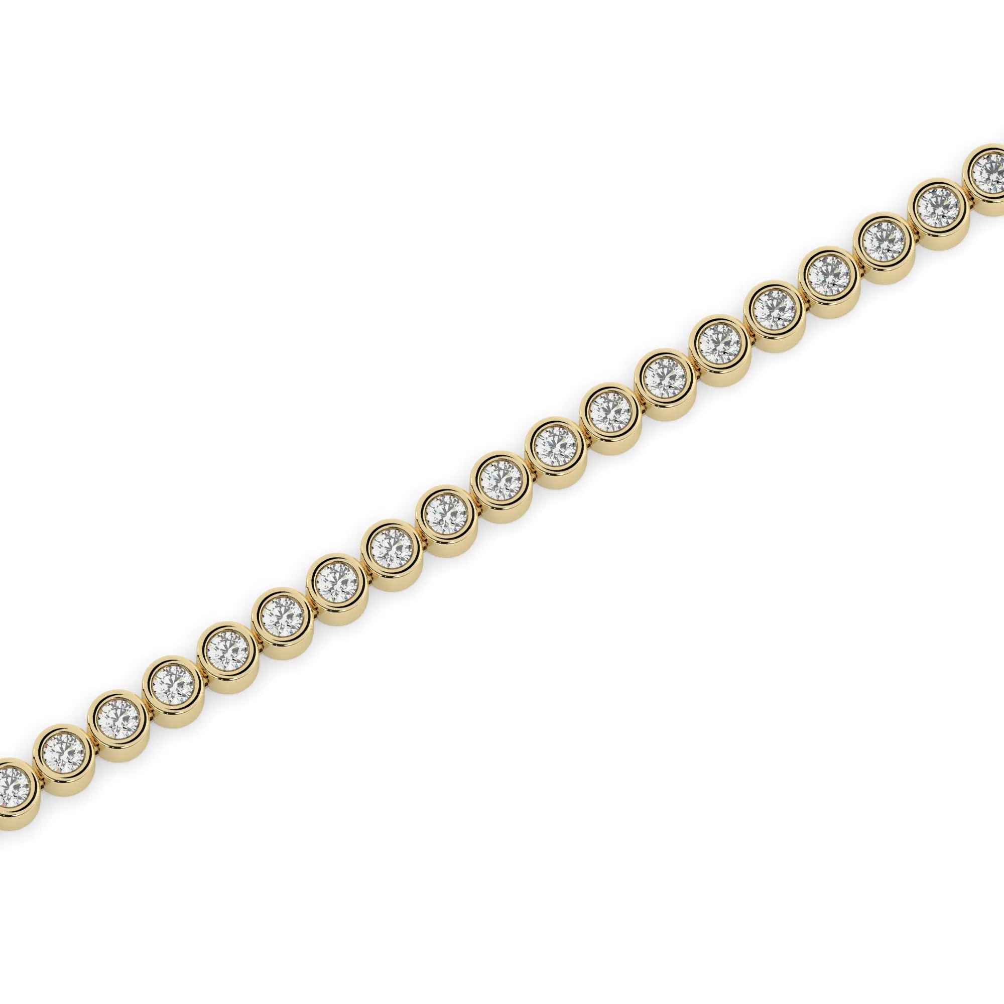 Round Bezel Diamond Tennis Bracelet