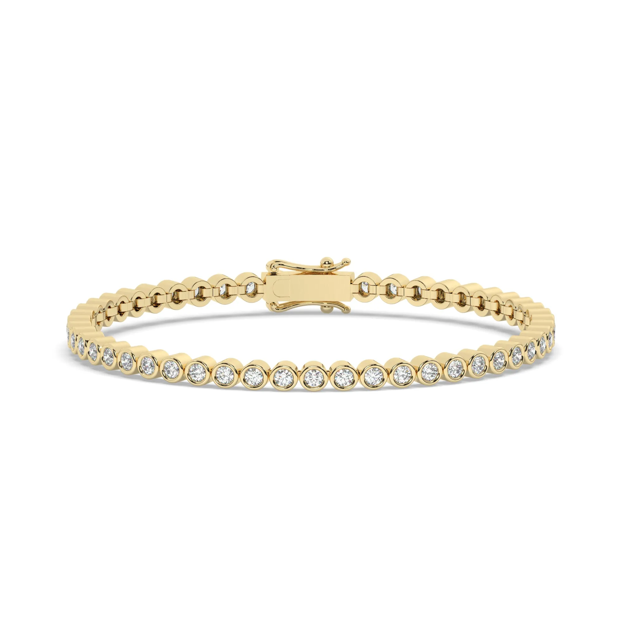 Round Bezel Diamond Tennis Bracelet
