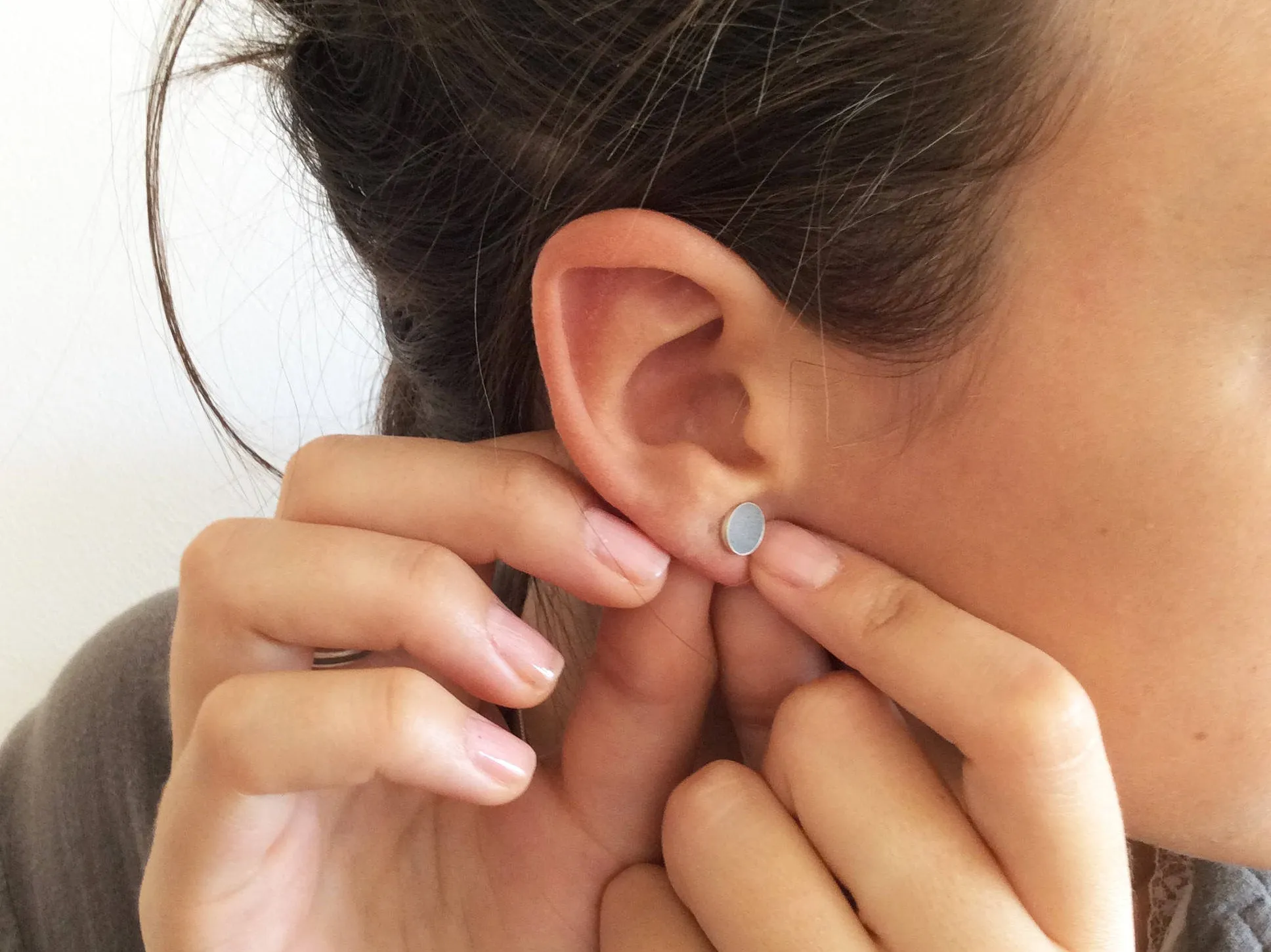 Round Concrete Stud Earrings