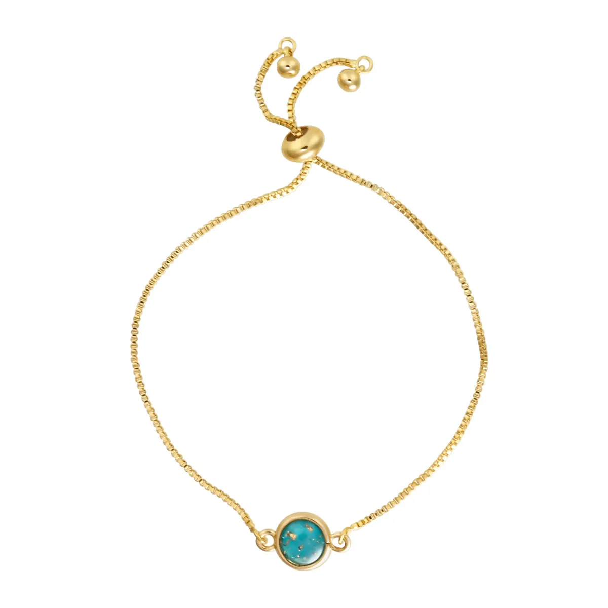 Round Green Resin Adjustable Bracelet