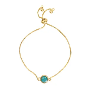 Round Green Resin Adjustable Bracelet