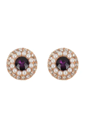 ROUND RHINESTONE HALO STUD ASSORTED SET EARRINGS