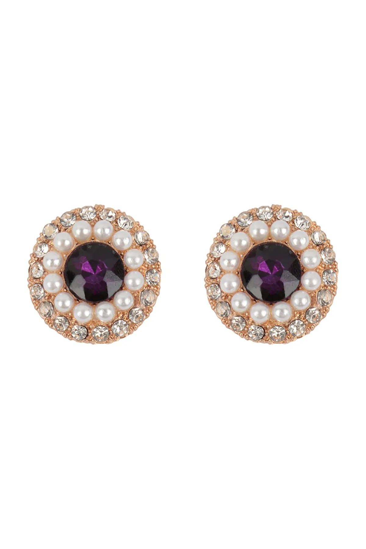 ROUND RHINESTONE HALO STUD ASSORTED SET EARRINGS