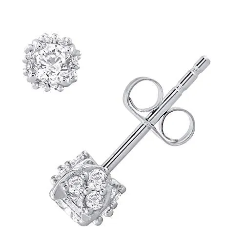 Royal 1/2 Carat Diamond Stud Earrings in 14K White Gold