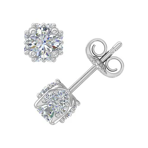 Royal 1/2 Carat Diamond Stud Earrings in 14K White Gold