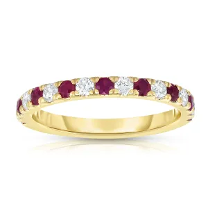 Ruby & 0.30Ct Diamond Ring in 14K Yellow Gold