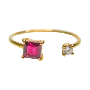 Ruby & Diamond Toi Et Moi Ring