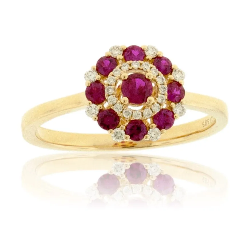 Ruby and Diamond Alternating Cluster Ring