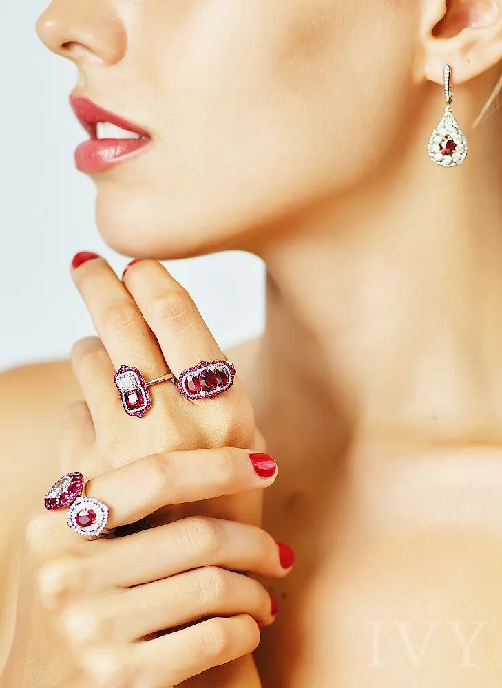 Ruby and Diamond Gemini Ring