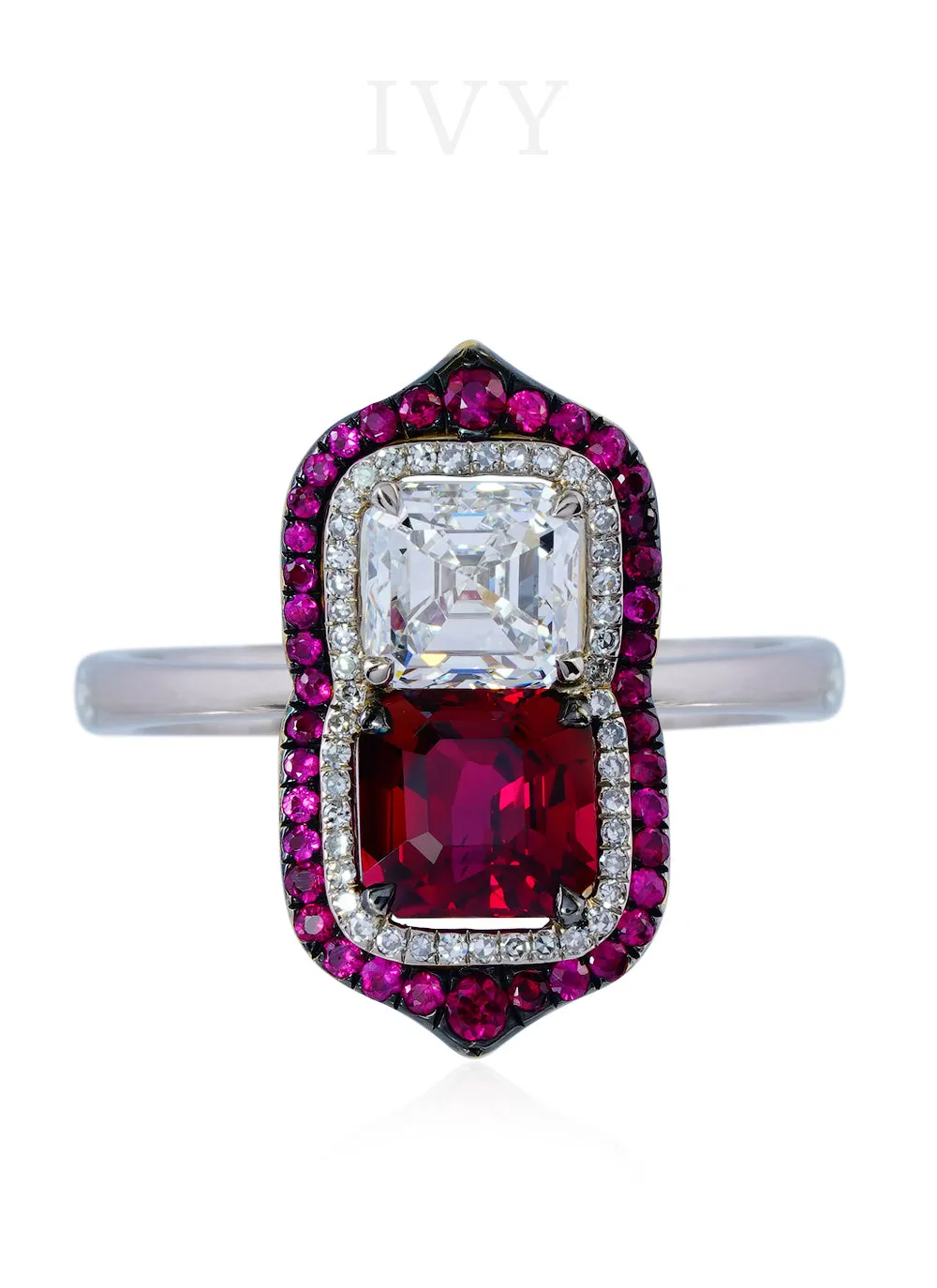 Ruby and Diamond Gemini Ring