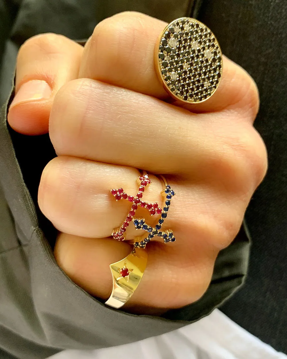 Ruby Cross Your Fingers Ring
