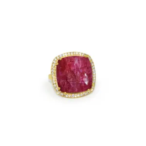 Ruby Jade Square Ring
