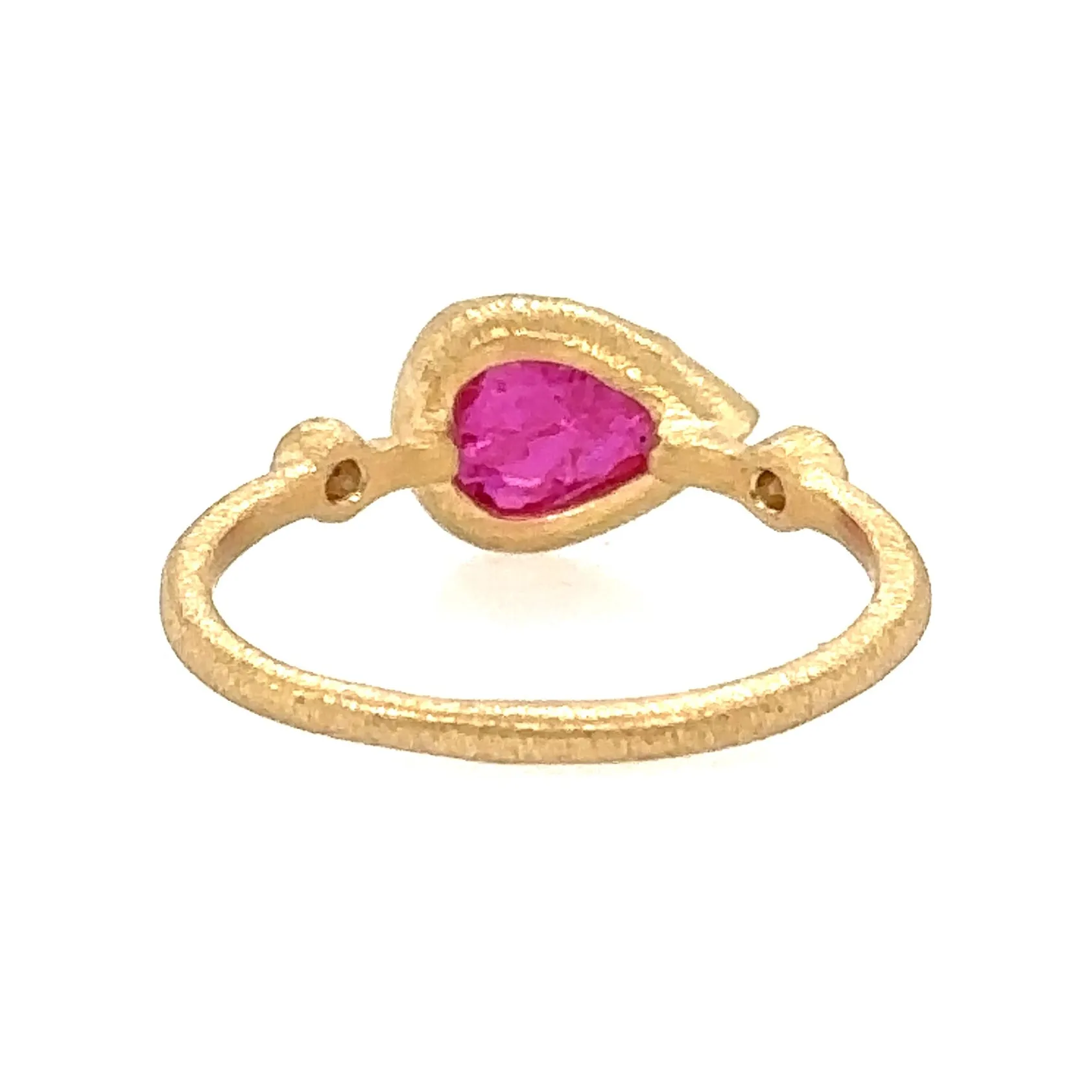 Ruby Pear   Diamond Muguet Ring