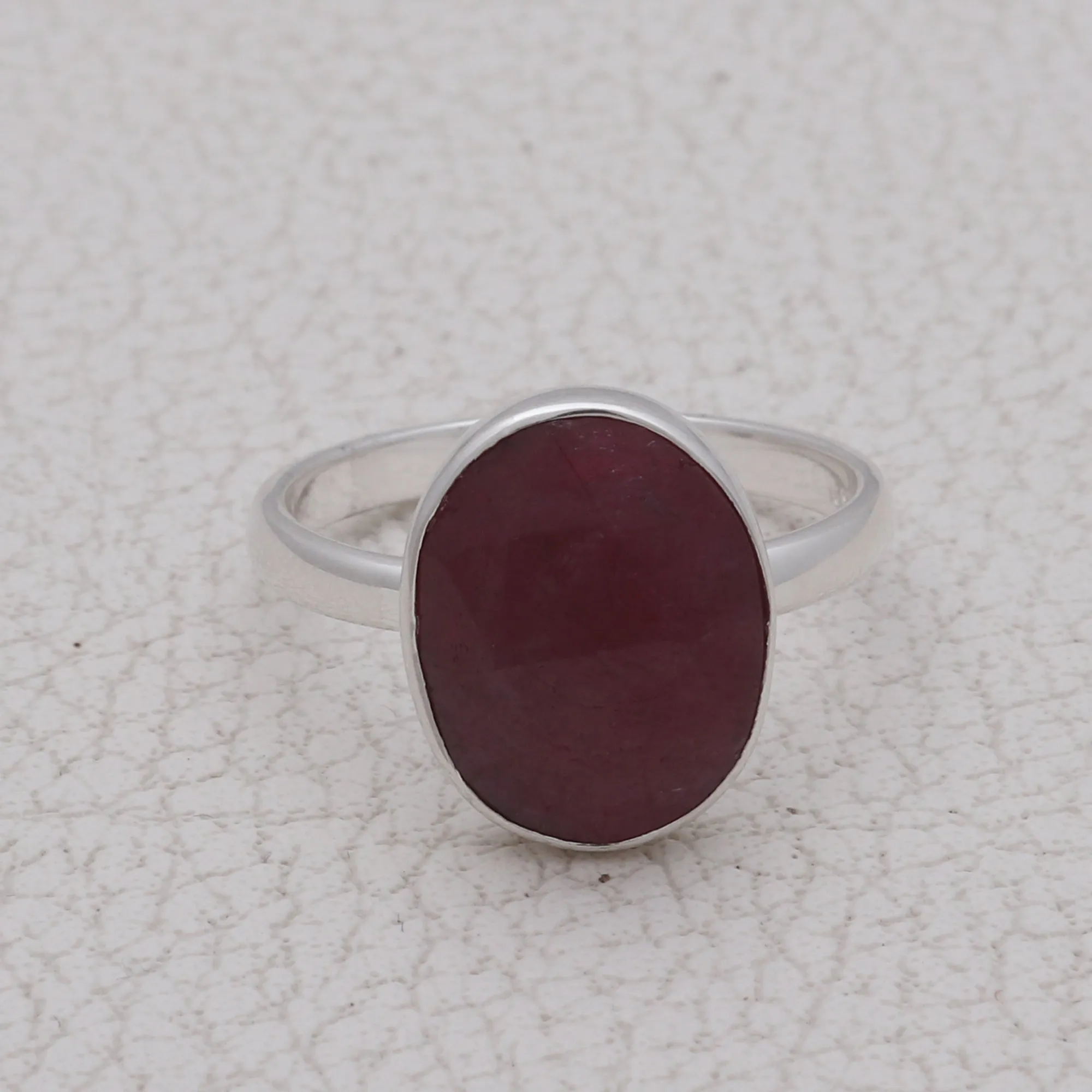 Ruby Silver Rings