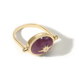 Ruby Spinning "Star" Ring with Diamond Detail