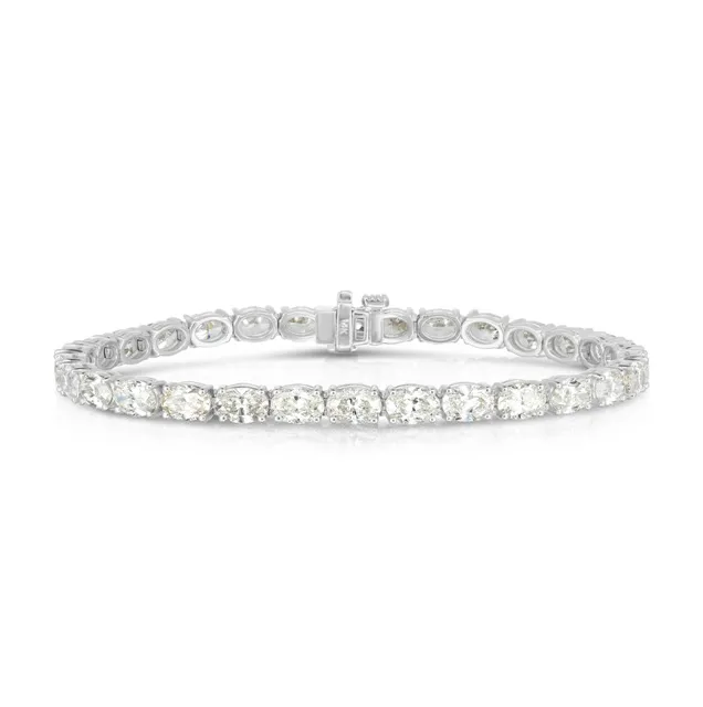 Sabel Collection White Gold Oval Diamond Tennis Bracelet