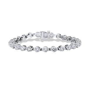 Sabel Collection White Gold Single Prong Diamond Tennis Bracelet