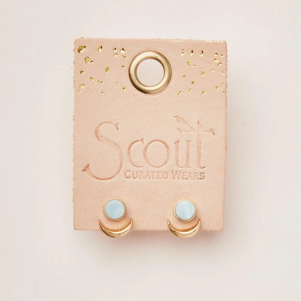 Scout Curated Wears Stone Moon Phase Ear Jacket - Amazonite