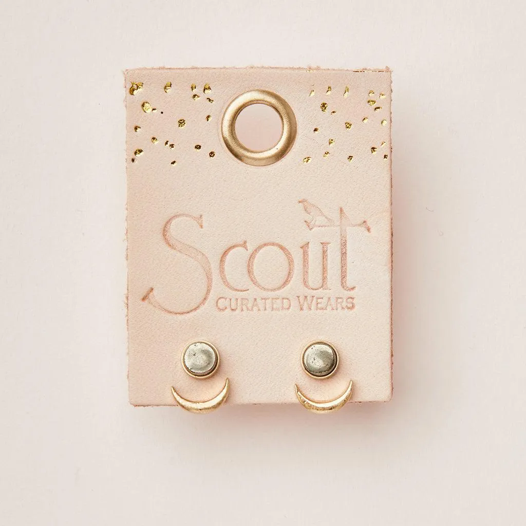 Scout Curated Wears Stone Moon Phase Ear Jacket - Pyrite