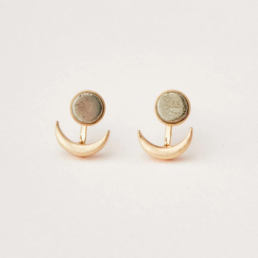 Scout Curated Wears Stone Moon Phase Ear Jacket - Pyrite