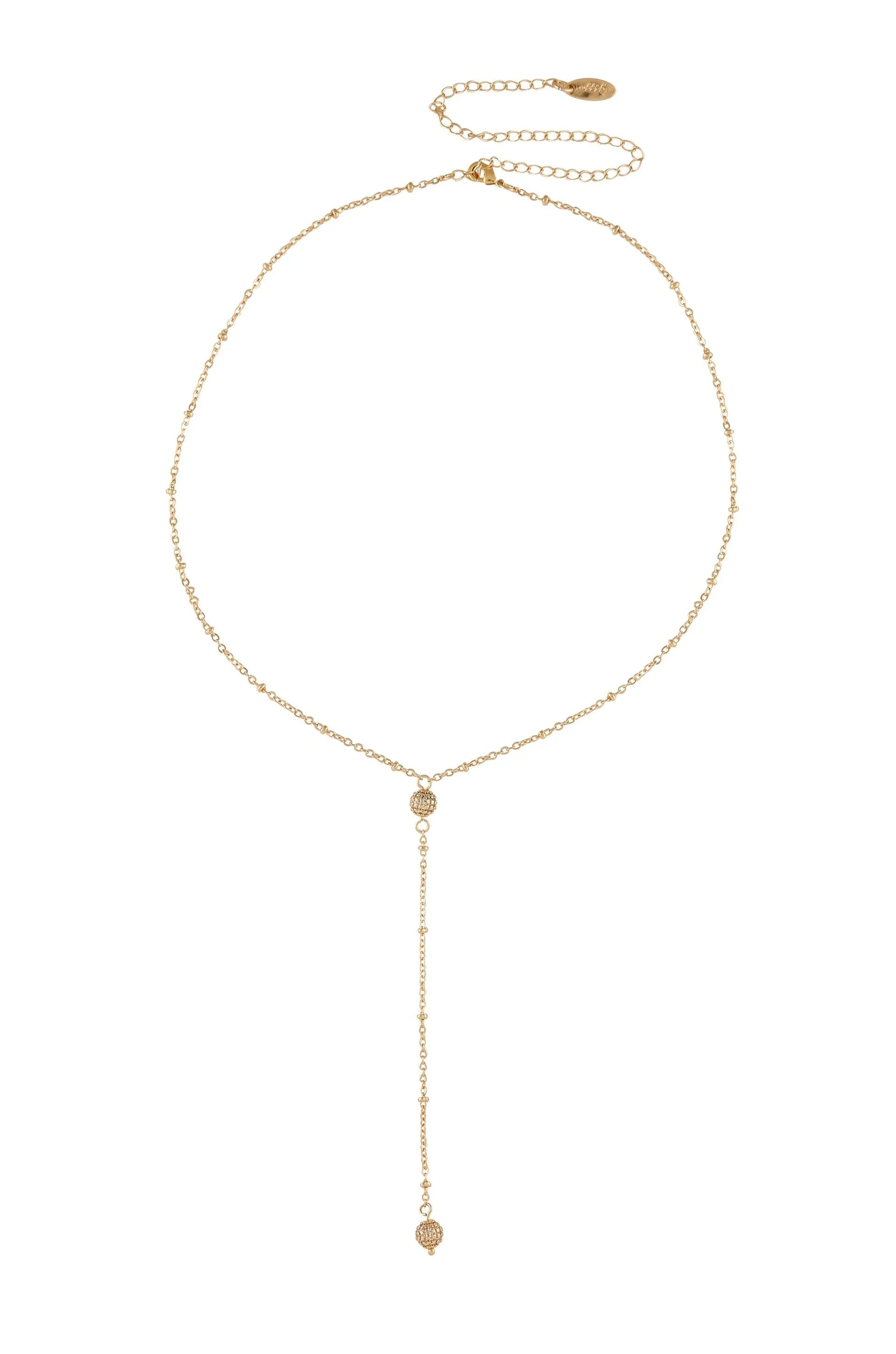 Shell Bead and Crystal Lariat Necklace Set