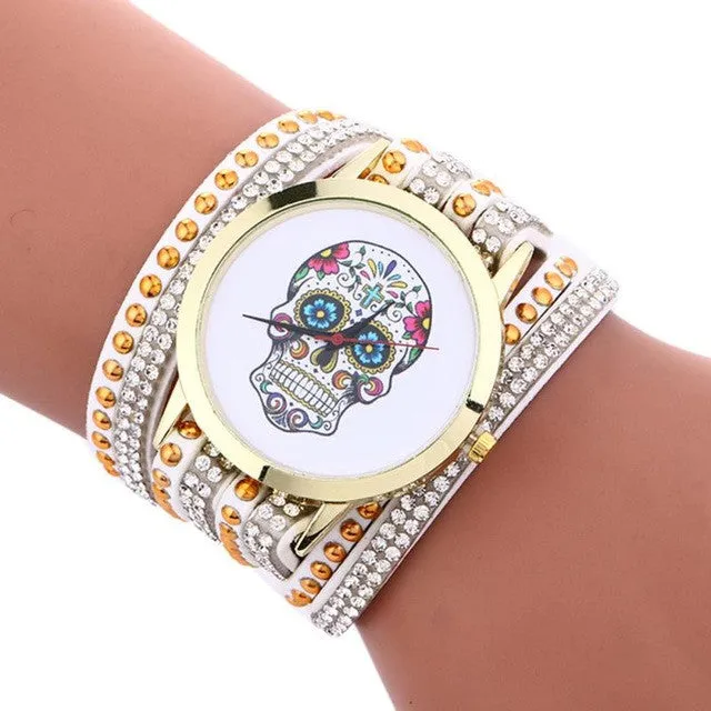 Showy Skull Bracelet Watch