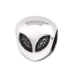 Silver Alien Charm Bead