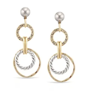 SILVER AND GOLD  EARRING #FW1203384 (LH15)