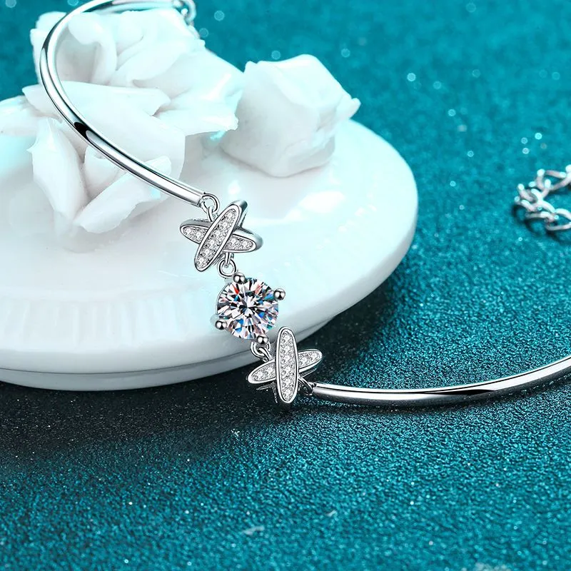 Silver Bracelet Women's Love Moissanite Bracelet