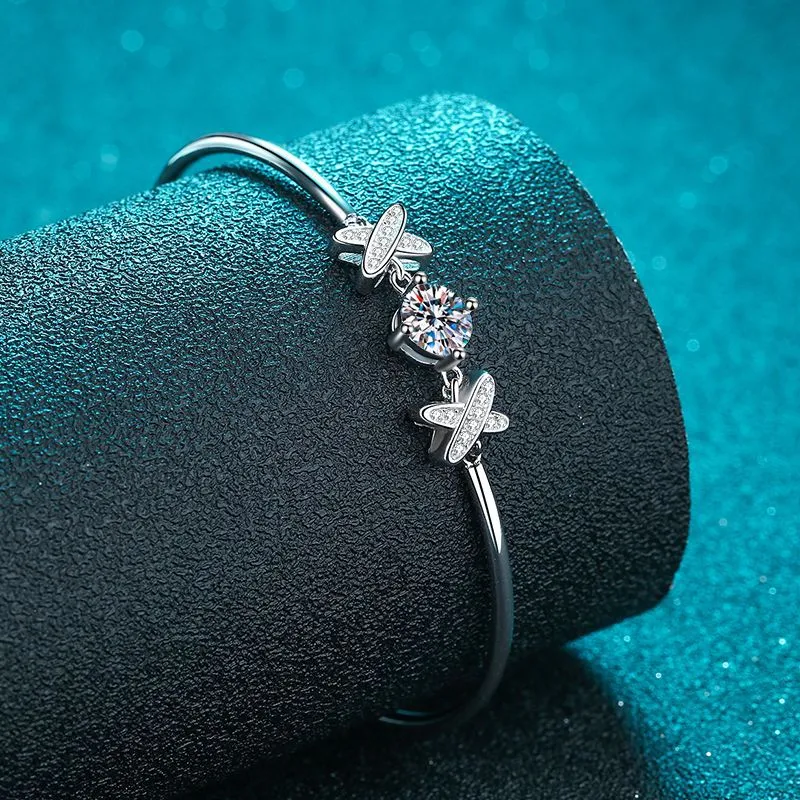 Silver Bracelet Women's Love Moissanite Bracelet