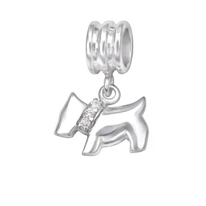 Silver Dog Charm Bead