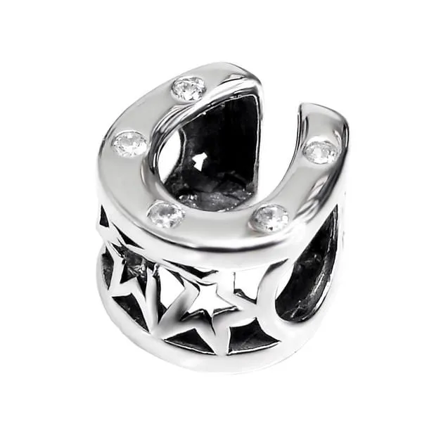 Silver Horseshoe Charm Bead