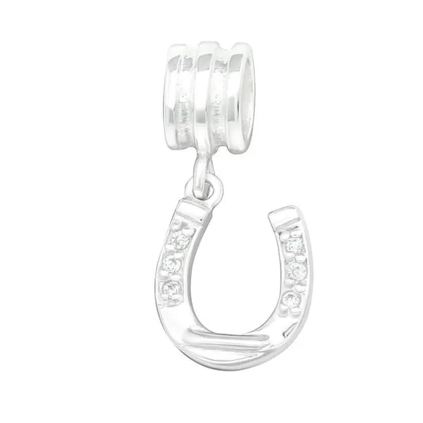 Silver Horseshoe Charm Bead