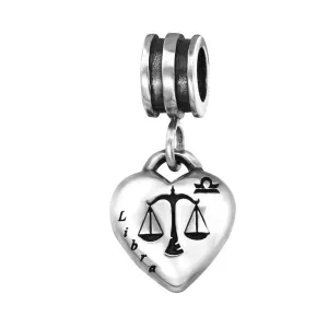Silver Libra Zodiac Sign Charm Bead