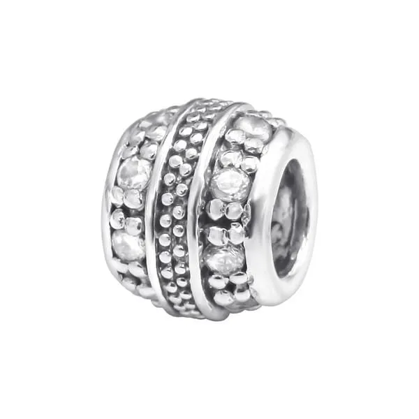 Silver Round Charm Bead