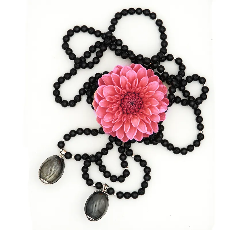 Silver Sheen Obsidian Yoni Egg Mala - Luxe Collection