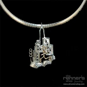 Silver Urban Runner w/ Gold "Hermes" Runner Necklace