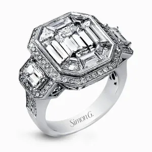 Simon G. 18k White Gold Diamond Engagement Ring