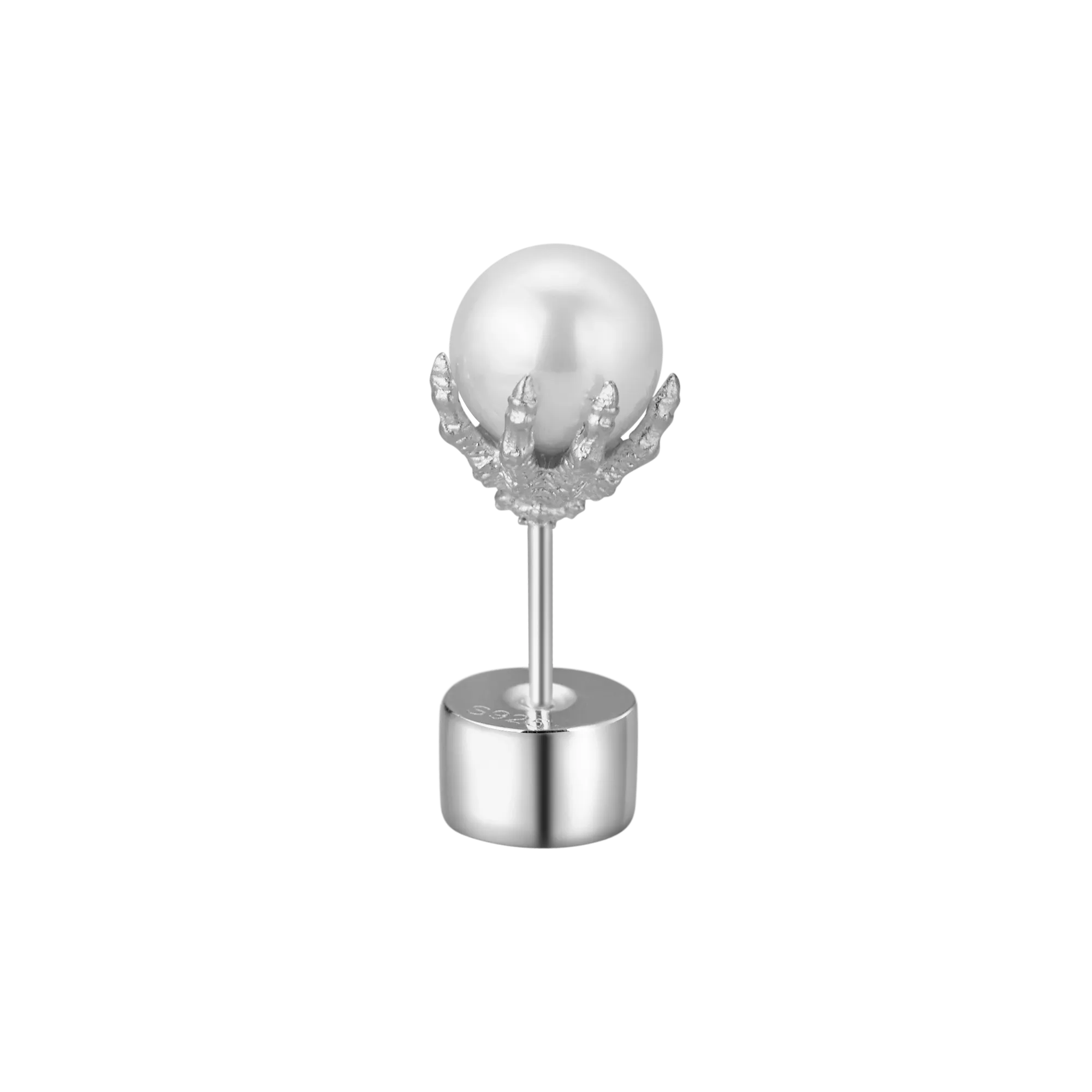Single WONG Dragon Pearl Stud Earring
