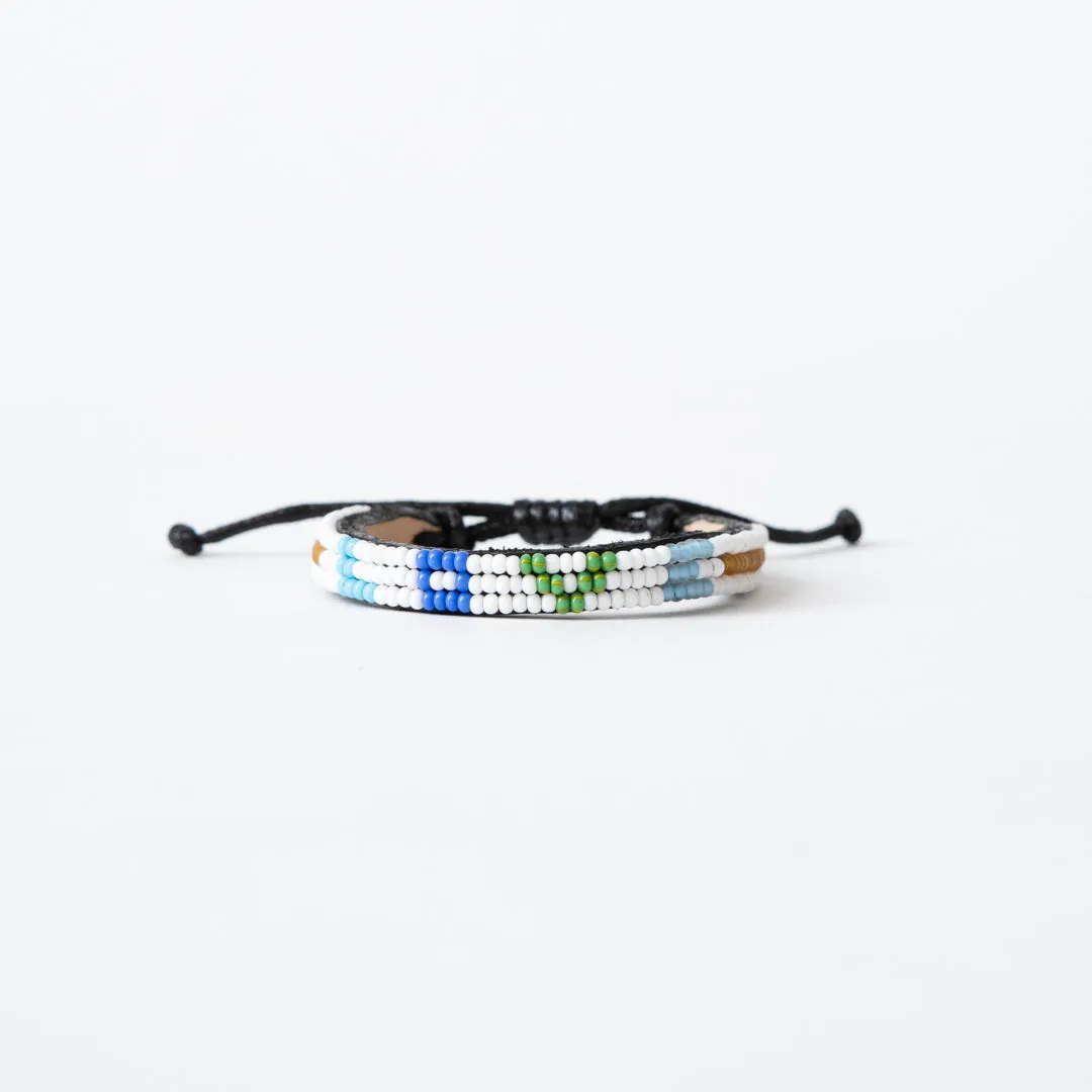 Skinny LOVE Bracelet - White/Blue Multi