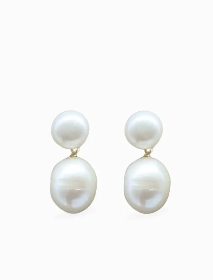 Small Pearl Stud Drops