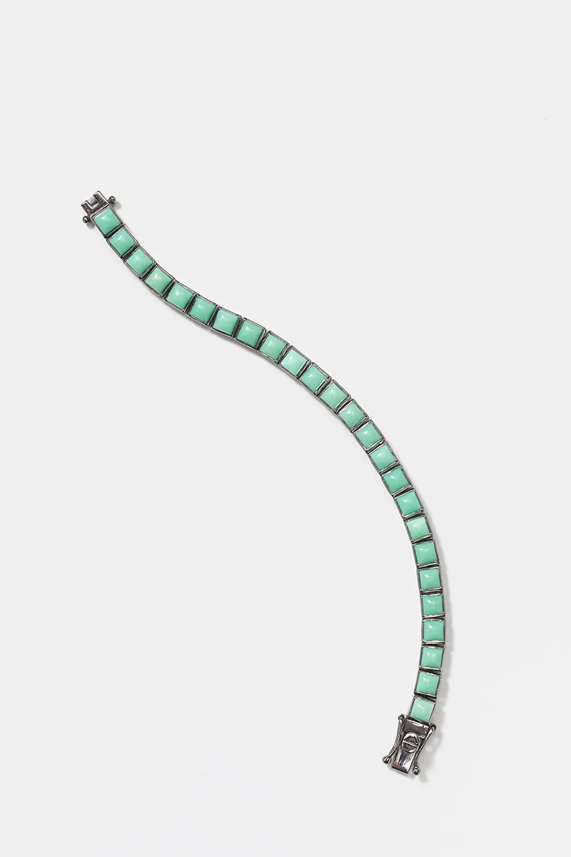 Small Tile Tennis Bracelet - Chrysoprase