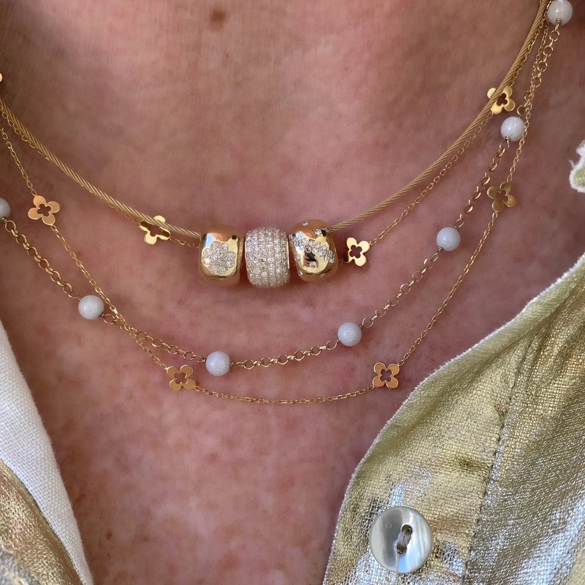 Snow Quartz Bead Necklace