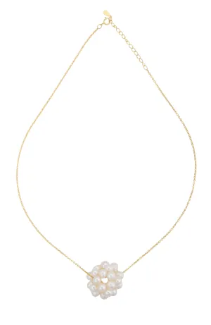 Snowball cluster pearl necklace